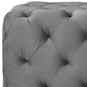 Homeroots 48" Gray And Black Upholstered Velvet Bench Grey,Velvet Manufactured Wood 490939