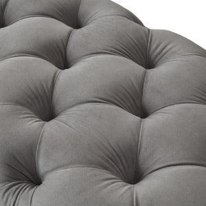 Homeroots 48" Gray And Black Upholstered Velvet Bench Grey,Velvet Manufactured Wood 490939