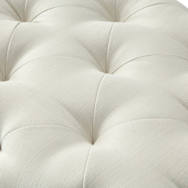 Homeroots 48" Cream And Black Upholstered Linen Bench Cream White,Linen Manufactured Wood 490942