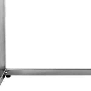 Homeroots 48" Black And Silver Upholstered Faux Leather Bench Black,Chrome Metal 490949