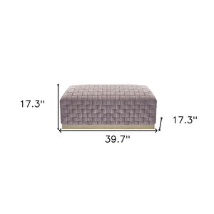 Homeroots 40" Lilac And Gold Velvet Upholstered Bench Lilac,Gold Metal 490962