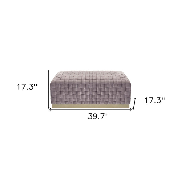 Homeroots 40" Lilac And Gold Velvet Upholstered Bench Lilac,Gold Metal 490962