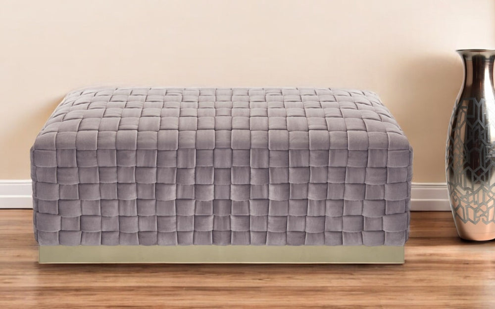 HomeRoots 40" Elegant Velvet Upholstered Bench with Gold Metal Base for Stylish Seating in Any Room Lilac/Gold 490962