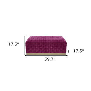 Homeroots 40" Fuchsia And Gold Velvet Upholstered Bench Fuchsia,Gold Metal 490963