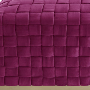 Homeroots 40" Fuchsia And Gold Velvet Upholstered Bench Fuchsia,Gold Metal 490963