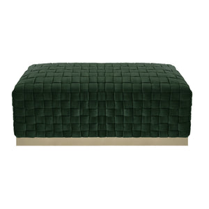 Homeroots 40" Hunter Green And Gold Velvet Upholstered Bench Hunter Green,Gold Metal 490965