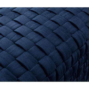 Homeroots 40" Navy Blue And Gold Upholstered Velvet Bench Navy,Gold Metal 490966