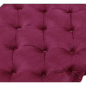 Homeroots 48" Fuchsia And Gold Tufted Velvet Upholstered Bench Fuchsia,Gold Metal 490969