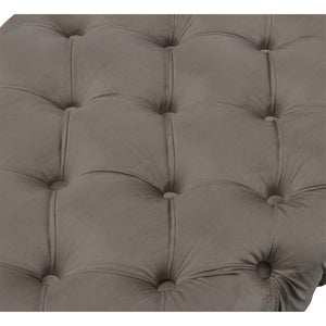 Homeroots 48" Taupe And Gold Tufted Velvet Upholstered Bench Taupe,Gold Metal 490973