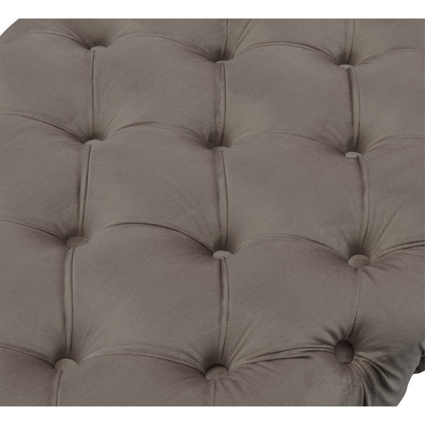 Homeroots 48" Taupe And Gold Tufted Velvet Upholstered Bench Taupe,Gold Metal 490973