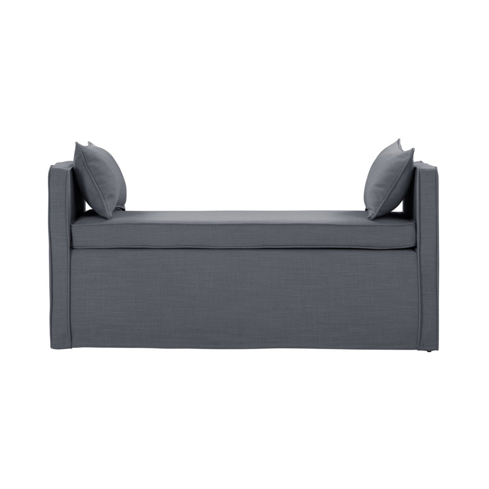 HomeRoots 53" Elegant Floral Upholstered Bench - Versatile Seating for Bedroom, Entryway, or Living Room Decor Dark Grey 490977