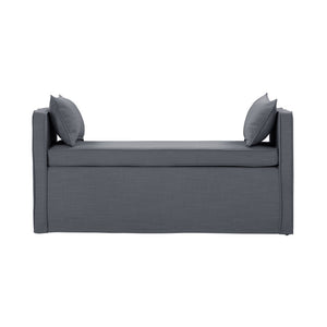 HomeRoots 53" Elegant Floral Upholstered Bench - Versatile Seating for Bedroom, Entryway, or Living Room Decor Dark Grey 490977