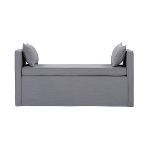 HomeRoots 53" Elegant Floral Upholstered Bench - Versatile Seating for Bedroom, Entryway, or Living Room Decor Light Grey 490979