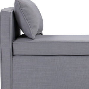 HomeRoots 53" Elegant Floral Upholstered Bench - Versatile Seating for Bedroom, Entryway, or Living Room Decor Light Grey 490979