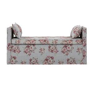 HomeRoots 53" Elegant Floral Upholstered Bench - Versatile Seating for Bedroom, Entryway, or Living Room Decor Manor Floral 490980