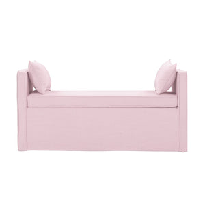 HomeRoots 53" Elegant Floral Upholstered Bench - Versatile Seating for Bedroom, Entryway, or Living Room Decor Light Pink 490981