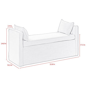 HomeRoots 53" Elegant Floral Upholstered Bench - Versatile Seating for Bedroom, Entryway, or Living Room Decor Light Pink 490981