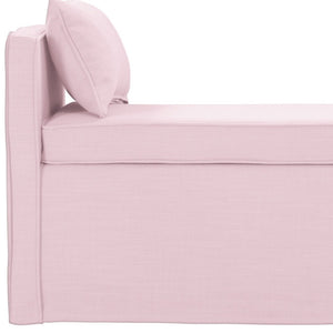 HomeRoots 53" Elegant Floral Upholstered Bench - Versatile Seating for Bedroom, Entryway, or Living Room Decor Light Pink 490981