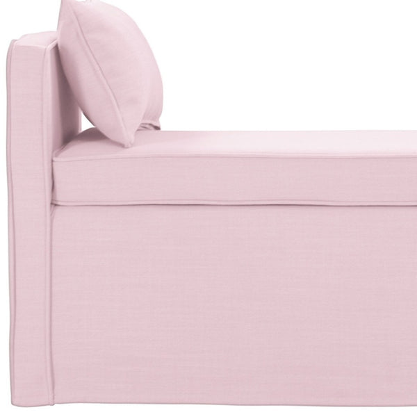 HomeRoots 53" Elegant Floral Upholstered Bench - Versatile Seating for Bedroom, Entryway, or Living Room Decor Light Pink 490981