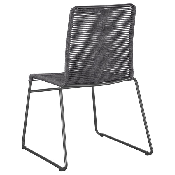 English Elm Jerome Charcoal Woven Rope Stackable Chairs (Set Of 2) - Modern Rustic Design For Any Space B062P344938