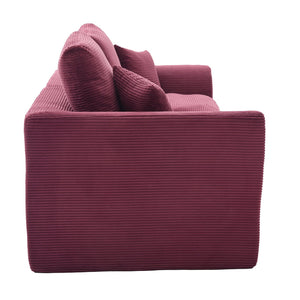 English Elm UNITED Cloud Couch Modular Sectional Sofa with Corduroy Cover, Ergonomic 2-Seater, No Assembly Needed WINE RED W1568P371121