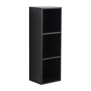 English Elm 12 Inch Wall Mounted Open Shelf Tower Dark Oak Finish for Bathroom or Study W1972P457978
