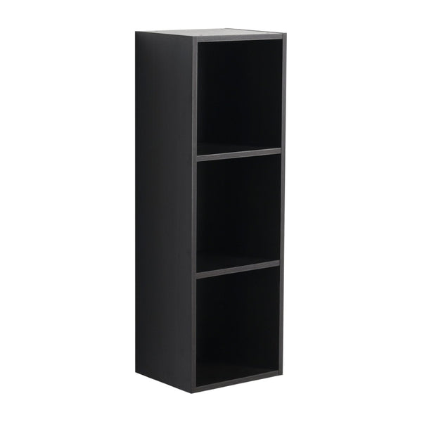 English Elm 12 Inch Wall Mounted Open Shelf Tower Dark Oak Finish for Bathroom or Study W1972P457978