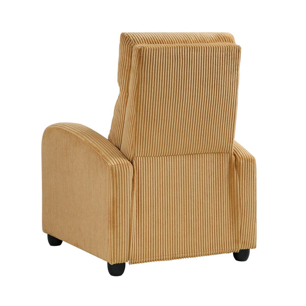 English Elm Modern Parsons Push Back Recliner Chair in Soft Corduroy Fabric — Sleek Comfortable Living Room Lounger with Solid Wood Frame and Easy Recline Mechanism Yellow 30 L x 27 W x 21.5 H B011P395835
