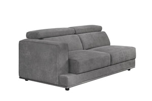 Homeroots 72" Dark Gray Fabric Modular Sofa With Black Legs   491000