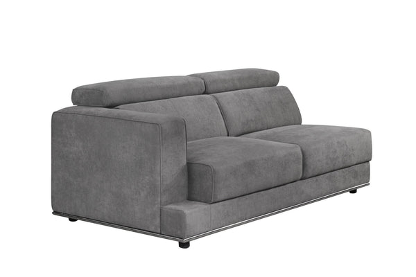 Homeroots 72" Dark Gray Fabric Modular Sofa With Black Legs   491000