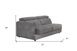 Homeroots 72" Dark Gray Fabric Modular Sofa With Black Legs   491000