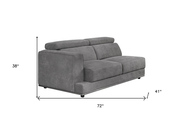 Homeroots 72" Dark Gray Fabric Modular Sofa With Black Legs   491000