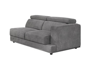 Homeroots 72" Dark Gray Fabric Modular Sofa With Black Legs   491000