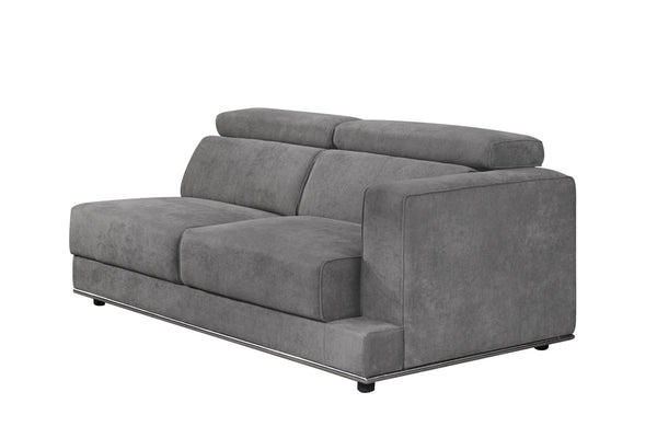 Homeroots 72" Dark Gray Fabric Modular Sofa With Black Legs   491000