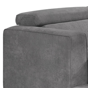 Homeroots 72" Dark Gray Fabric Modular Sofa With Black Legs   491000