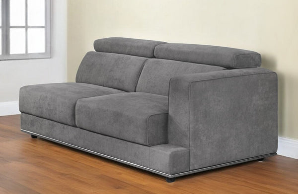 Homeroots 72" Dark Gray Fabric Modular Sofa With Black Legs   491000