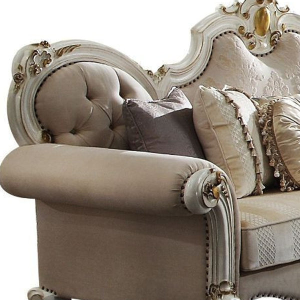 Homeroots 93" Pearl Velvet Sofa And Toss Pillows   491009