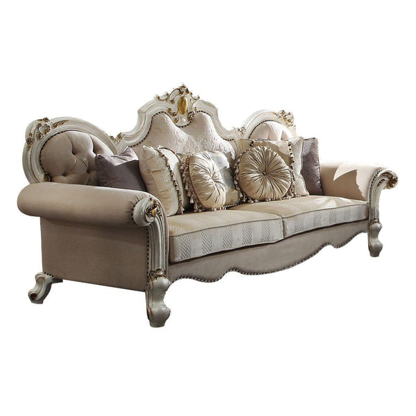 Homeroots 93" Pearl Velvet Sofa And Toss Pillows   491009