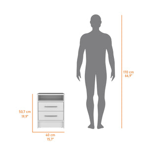 English Elm Philadelphia Nightstand with Two Drawers and Concealed Open Shelf for Clutter-Free Bedroom Organization B128P148787