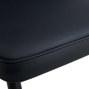 English Elm Table 7-Piece Set: Modern Black Wood-Grain Dining Table & 6 Ergonomic Pu Chairs For Luxe Comfort W1151S04166-GIGA