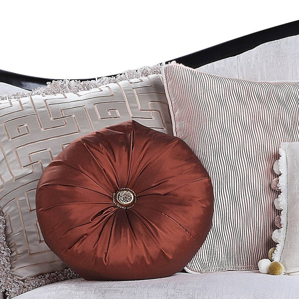 Homeroots 86" Beige Sofa And Toss Pillows With Black Legs   491041