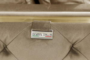 Homeroots 90" Beige Velvet Sofa With Gold Legs Beige  491054