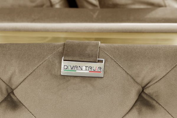 Homeroots 90" Beige Velvet Sofa With Gold Legs Beige  491054