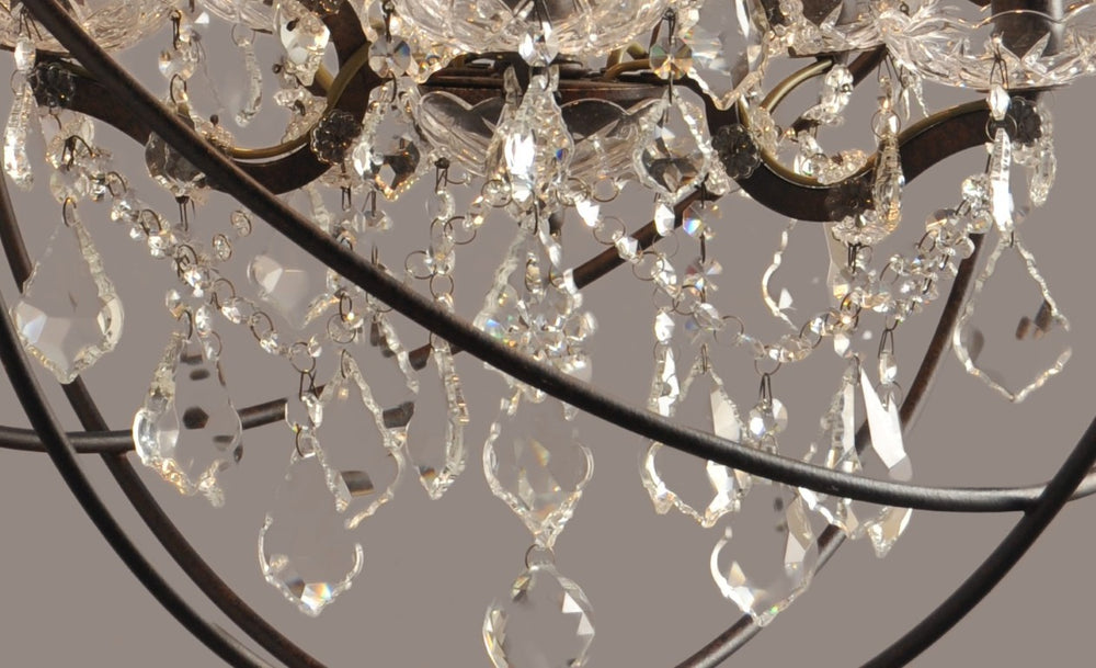 HomeRoots Bronze Five Light Chandelier Sculptural Metal Ceiling Fixture for Elegant Dining 491057