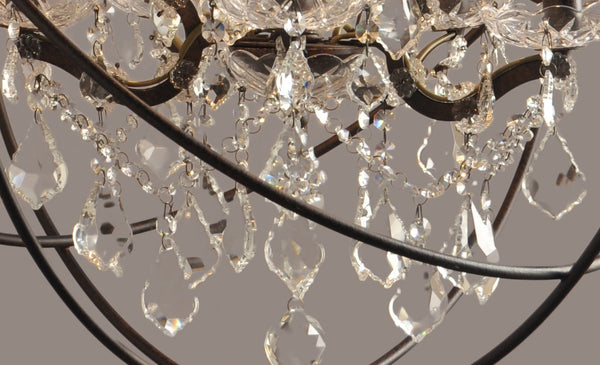 Bronze Five Light Chandelier Sculptural Metal Ceiling Fixture for Elegant Dining