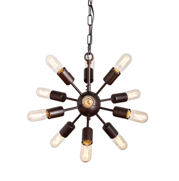 Sputnik Twelve Arm Metal Chandelier Mid-century Atomic Starburst Ceiling Light for Modern Spaces
