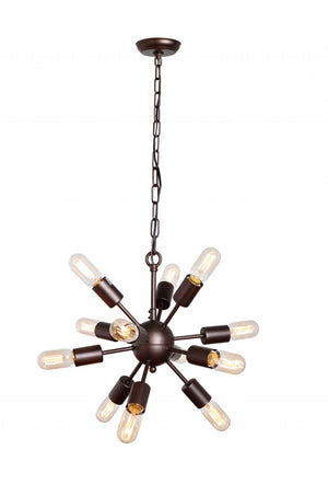 Sputnik Twelve Arm Metal Chandelier Mid-century Atomic Starburst Ceiling Light for Modern Spaces