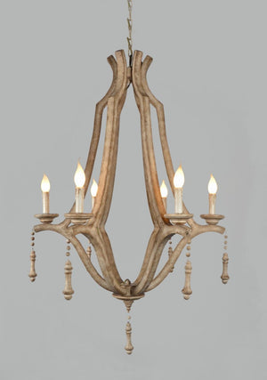 Brown Six Light Metal Chandelier Candle Style Ceiling Fixture for Dining Rooms