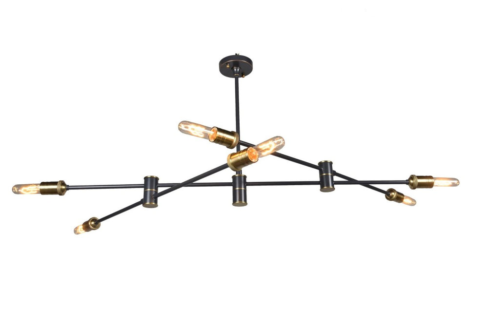 HomeRoots Bronze Sputnik Chandelier Six Arm Starburst Pendant Light for Modern Living Rooms 491071