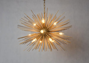Sputnik Twelve Arm Metal Chandelier Mid-century Atomic Starburst Ceiling Light for Modern Spaces